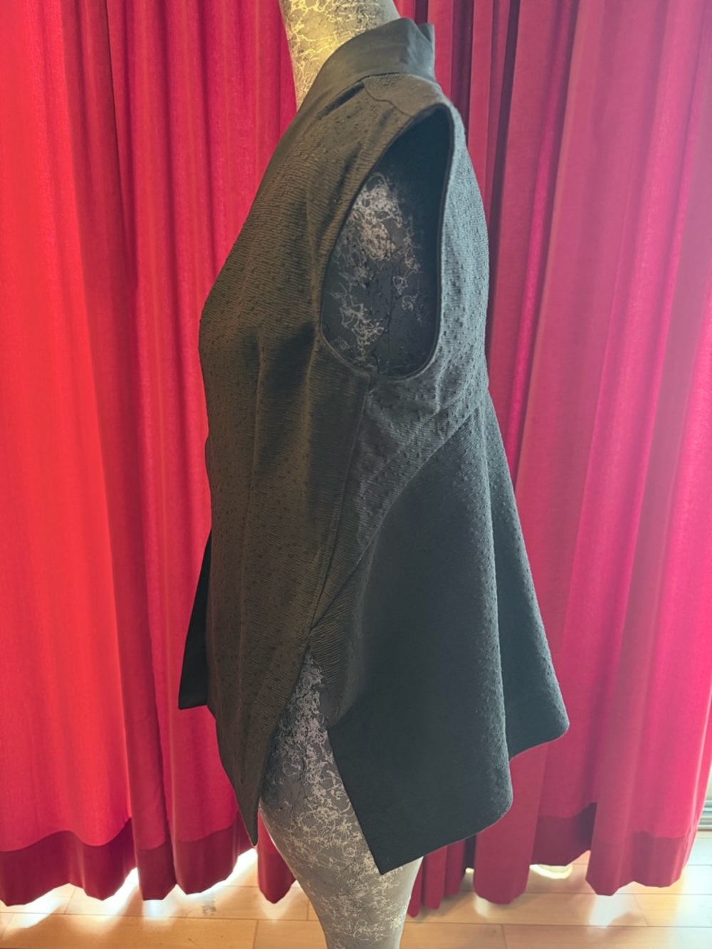 Rick Owens Runway Black Sleeveless Draped Vest